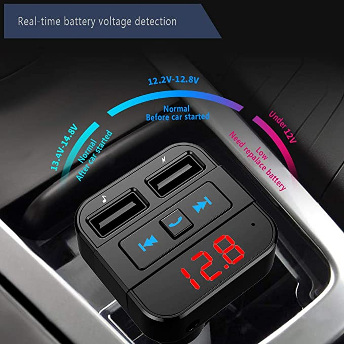 Transmițător FM Bluetooth, adaptoare transmițător FM la radio de mașină cu port USB [7]