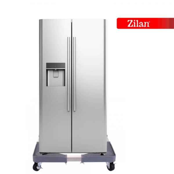 Suport reglabil pentru aragaz, frigider, masina de spalat, roti cu mecanism de blocare, 65cm, 300kg, culoare gri [4]