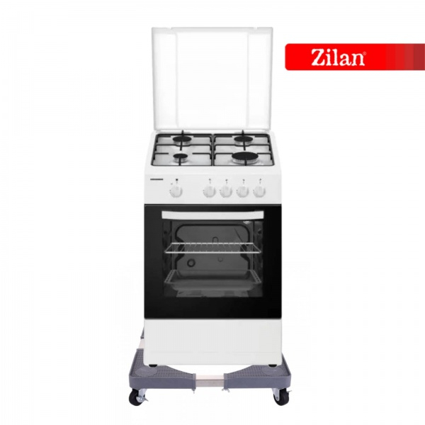 Suport reglabil pentru aragaz, frigider, masina de spalat, roti cu mecanism de blocare, 65cm, 300kg, culoare gri [5]