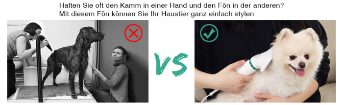 Uscător de câini cu pieptene  2 în 1, perie pentru animale de companie, temperatură reglabilă [10]