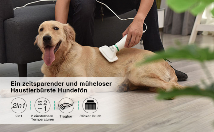Uscător de câini cu pieptene  2 în 1, perie pentru animale de companie, temperatură reglabilă [2]