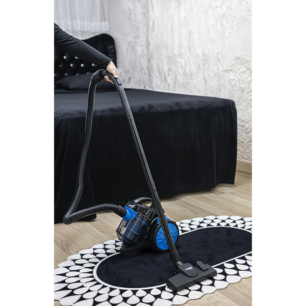 Aspirator fara sac,bleu-negru filtru HEPA 13, filtrare ciclonica, capacitate colectare 1.5L, putere 700W [14]
