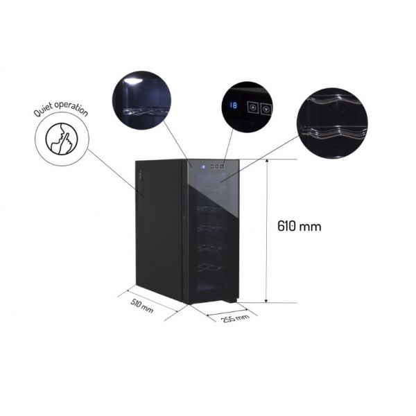 Frigider pentru vinuri Negru, 33L, 50W, iluminare interioara [7]