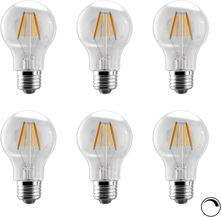 Becuri LED - Set de 6 becuri LED cu filament E27,4W 2700K