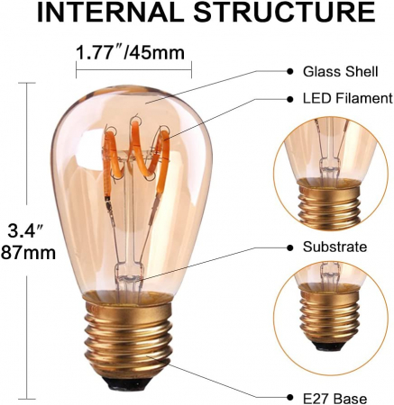 Set de 6 becuri LED vintage 3W IP65 [5]
