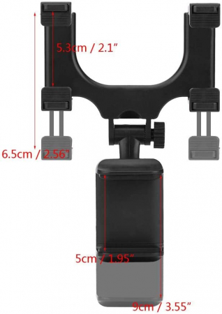 Accesorii GSM - Suport telefon auto negru din plastic 360° Tbest