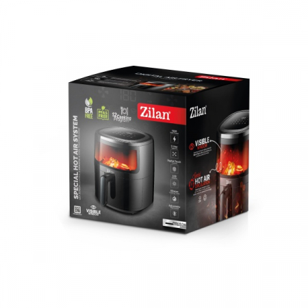 Friteuza tip air fryer, 1500W, capacitate 5L, temperatura maxima 200 grade, Negru [1]