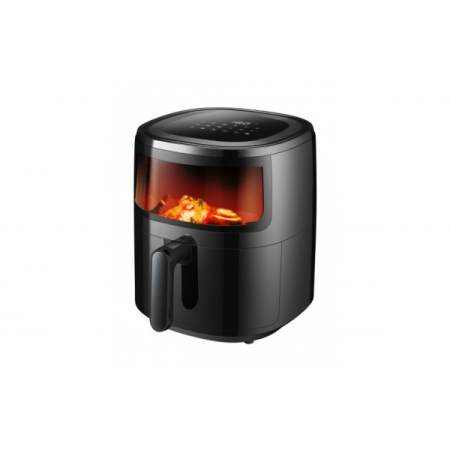 Electrocasnice - Friteuza tip air fryer, 1500W, capacitate 5L, temperatura maxima 200 grade, Negru