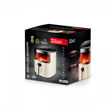 Friteuza  tip air fryer, 1500W, capacitate 5L, temperatura maxima 200 grade, Crem [1]