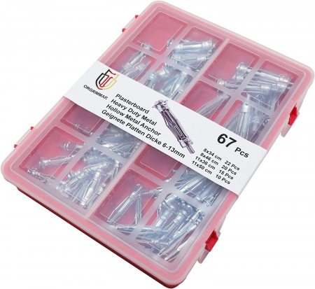 Set de 67 buc (8 x 36 cm, 8 x 46 cm, 11 x 36 cm, 11 x 50 mm) Ancore tubulare,știfturi metalice. [5]