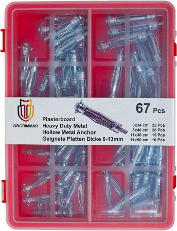 Set de 67 buc (8 x 36 cm, 8 x 46 cm, 11 x 36 cm, 11 x 50 mm) Ancore tubulare,știfturi metalice. [7]