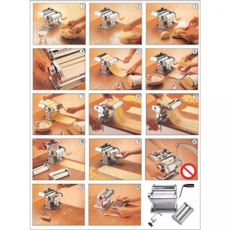 Aparat pentru paste ,9 posibilitati de reglare a grosimii, Otel inoxidabil, Accesoriu fixare de masa [9]