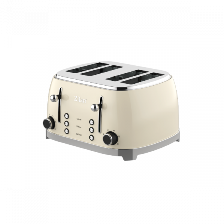Electrocasnice bucatarie - Prajitor de paine Retro, 4 felii de paine, 1500W, 6 trepte, dezghetare, reincalzire, picioruse antiderapante