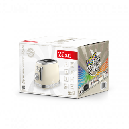 Prajitor de paine Retro,2 felii de paine, 850W, 6 trepte de temperatura si timer, dezghetare, reincalzire, picioruse antiderapante [1]