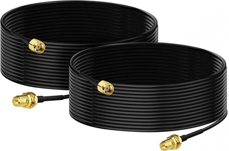 Cablu Bingfu RP-SMA Cablu prelungitor antenă WiFi 5m (2 pachete) Adaptor RP-SMA mascul la RP-SMA mamă RG174 pentru placă de rețea fără fir PCI Express Mini PCI Express Adaptor WiFi Router WiFi Cameră [2]