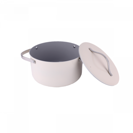 Oala din 5 straturi de material, 20 cm diametru, capacitate 2.7l, Otel inoxidabil, Manere nituite [1]