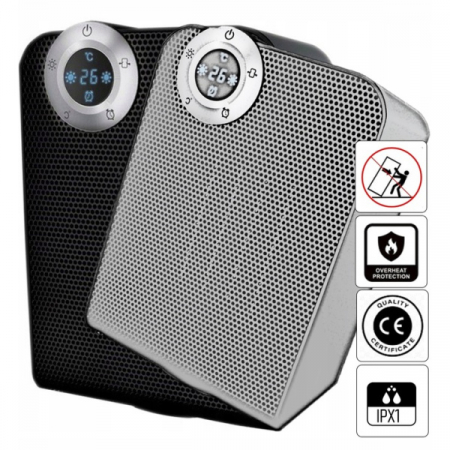 Aeroterma ceramica Negru, 1800W, motor din cupru, rezistenta la apa IPX1 [6]