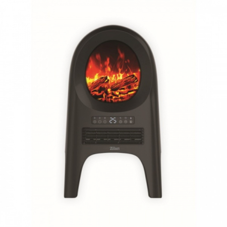Aeroterme - Aeroterma ceramica tip semineu Neagra, cu animatie, telecomanda, putere 2000W