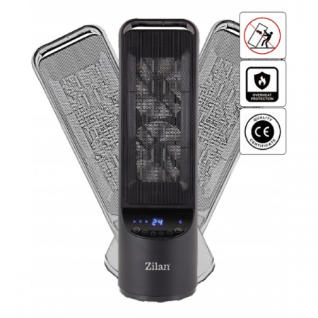 Aeroterma ceramica turn Negru, 2000W, timer 8H, siguranta la rasturnare [5]