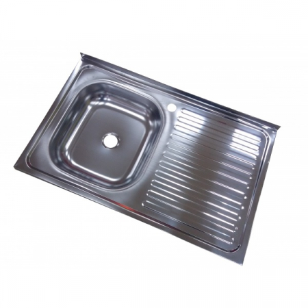 Chiuvete - Chiuveta inox 430-04mm, Pentru masca, cuva stanga+sifon scurgere cu ventil