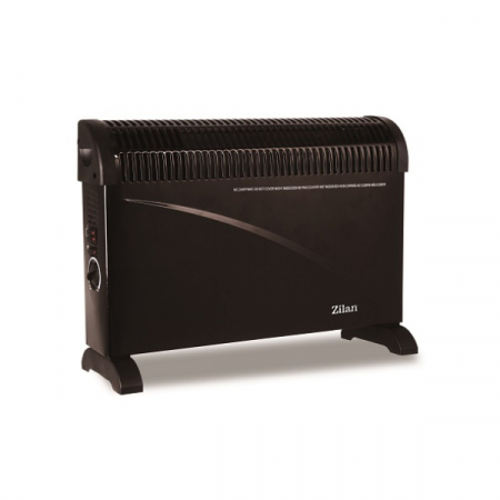 Aeroterme - Convector electric de podea,Negru 2000W, 3 trepte de putere, Termostat reglabil