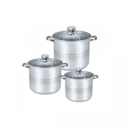 Bucătărie - Set oale,6 piese, pentru toate sursele de caldura, Inox