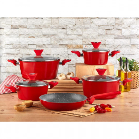 Set oale 9 piese, Material aluminiu, Interior granit, Compatibil inductie [3]