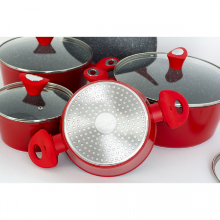 Set oale 9 piese, Material aluminiu, Interior granit, Compatibil inductie [1]