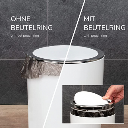 Coș de cosmetice pentru baie cu capac batant, plastic, 5,5 litri [4]