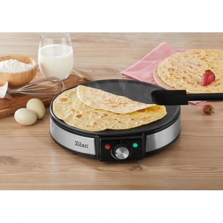 Aparat pentru preparat clatite  Negru/Inox, 1200W, Diametru plita 30cm, Temperatura ajustabila [6]