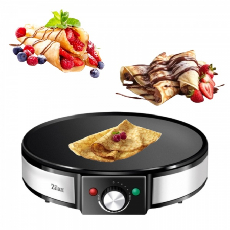 Aparat pentru preparat clatite  Negru/Inox, 1200W, Diametru plita 30cm, Temperatura ajustabila [7]