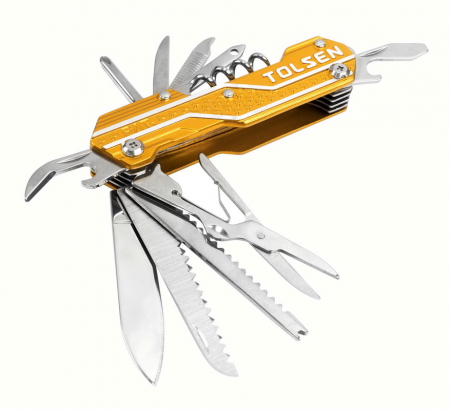 Cutii si genti de scule - Cutit pliabil de buzunar multifuncțional 15 in 1, inox