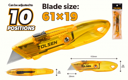 Cuttere si cutite - Cutter utilitar, 10 pozitii, 61x19 mm, SK7