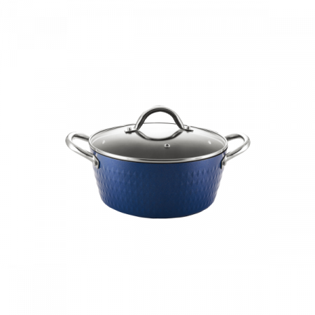 Oale - Oala cu capac diamond, cu baza de inductie, ceramica si inox, usor de spalat, 24 cm,4L