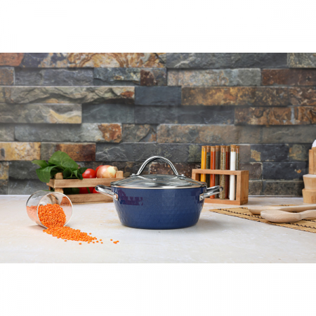 Oala cu capac diamond, cu baza de inductie, ceramica si inox, usor de spalat, 20 cm,2.1L [5]