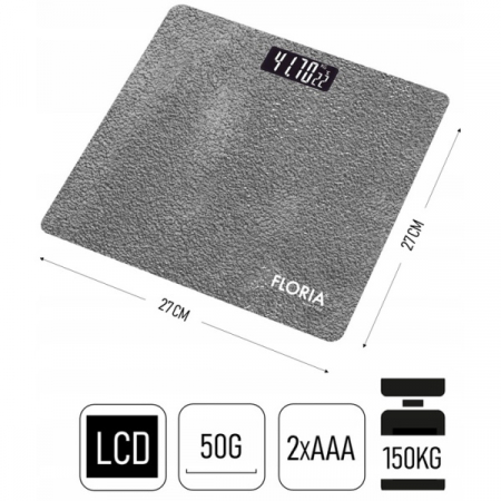 Cantar electronic de persoane Gri, ecran LCD, capacitate maxima 150 kg [4]