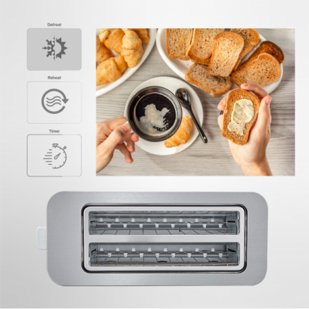 Prajitor de paine, ecran digital si tactil, putere 1400W, inox [9]