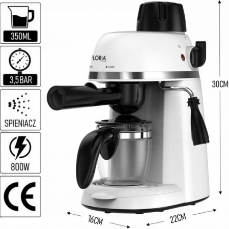 Espressor,putere 800W, presiune de 3.5 bari, usor de curatat [1]