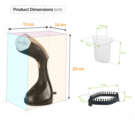 Fier de calcat vertical cu aburi AURUM, 1600W, 25g/min, 230 ml, ecran LED multi functional [12]