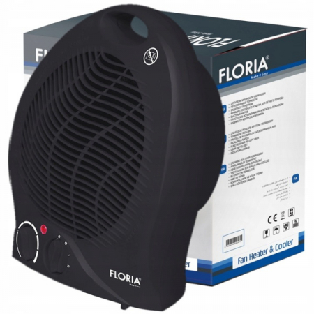 Aeroterma,Negru Putere 2000W, 2 nivele de incalzire+rece, Protectie supraincalzire, Termostat reglabil [1]