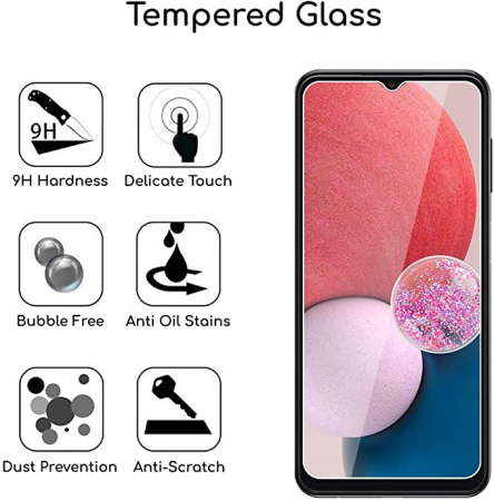 Folie sticla securizată protector de ecran din Samsung Galaxy A13 A135F 4G {pachet x2} Rezistent, 9H 3D fără bule [3]