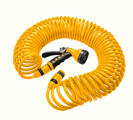 Gradinarit - Furtun Spiralat pentru Gradina cu 8 Functii, 3/8" 15 metri