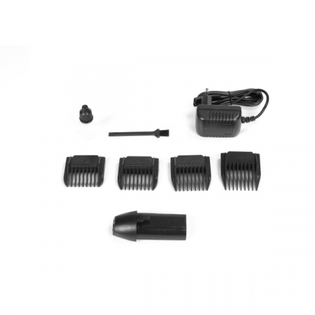 Aparat de tuns profesional fara fir, cu acumulator de schimb inclus, 4 marimi de schimb, perie de curatare si ulei incluse, Rosu [13]