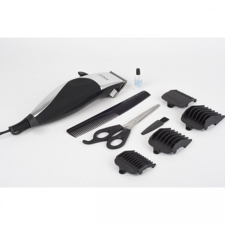 Aparat de tuns parul, Argintiu/Negru 10W, 4 Accesorii [2]