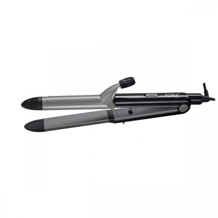 Ondulatoare si placi de par - Placa 2 in 1 pentru indreptat si ondulat parul, temperatura maxima de 200 grade, 43W, Negru