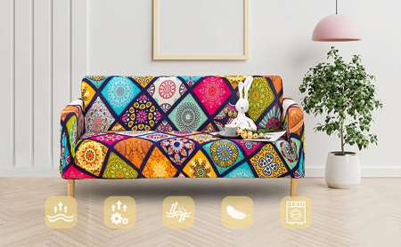 Husă de canapea exotică pentru canapea extensibilă cu 1 loc în formă de L,retro 90 - 140 cm [3]
