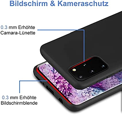 Oferta 1+1 Gratis Husă de protecție  pentru Samsung Galaxy S20 Plus, carcasă TPU ultra moale, protecție pentru ecran și cameră, anti-zgârieturi, subțire și ușoară, neagră [1]