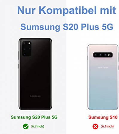 Oferta 1+1 Gratis Husă de protecție  pentru Samsung Galaxy S20 Plus, carcasă TPU ultra moale, protecție pentru ecran și cameră, anti-zgârieturi, subțire și ușoară, neagră [5]