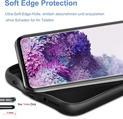 Oferta 1+1 Gratis Husă de protecție  pentru Samsung Galaxy S20 Plus, carcasă TPU ultra moale, protecție pentru ecran și cameră, anti-zgârieturi, subțire și ușoară, neagră [6]