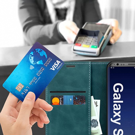 Oferta 1+1 Gratis Husa din piele cu clapeta-magnetica compatibil cu Samsung Galaxy S8 [2]